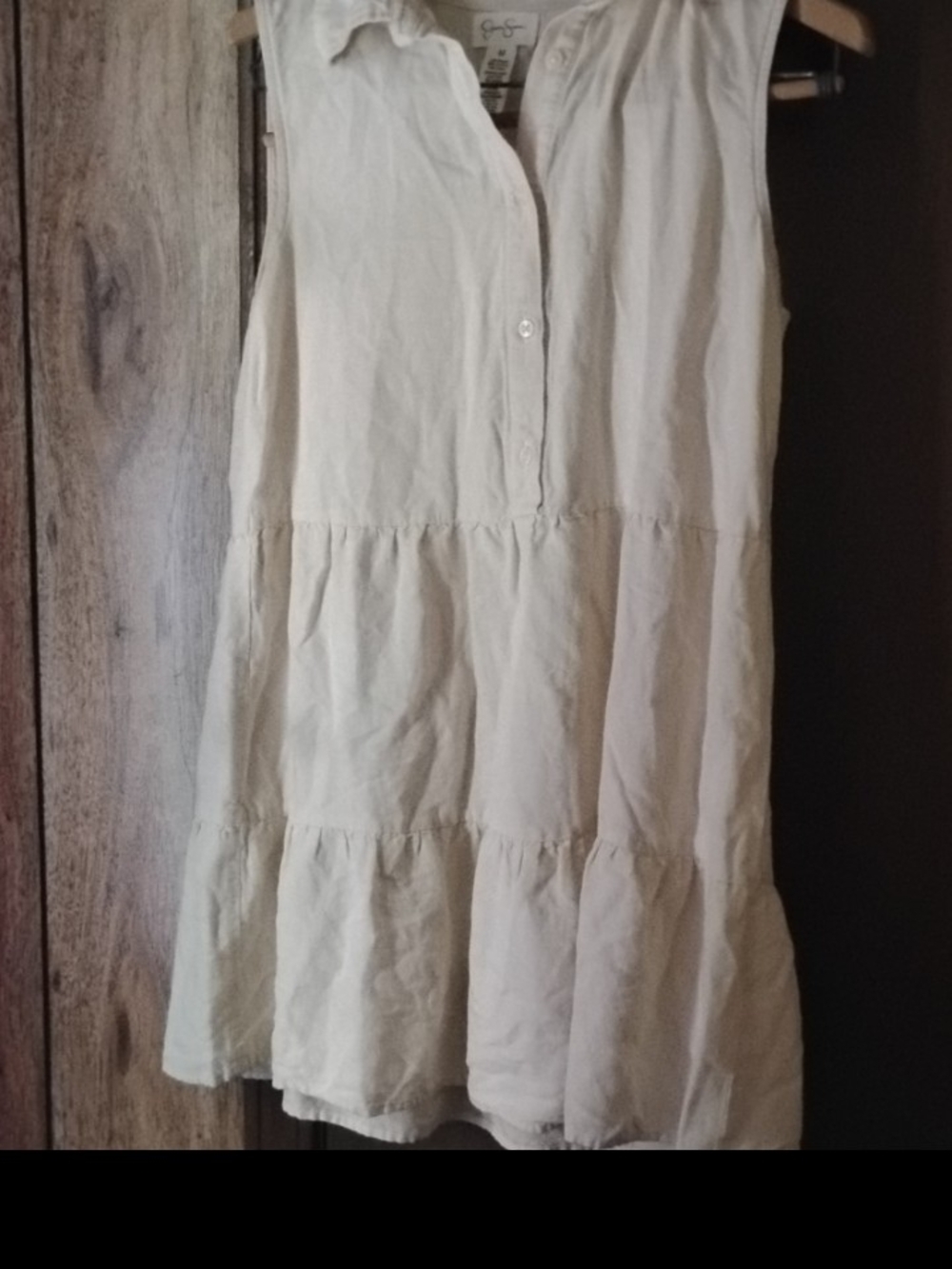 Jessica Simpson Cream Sleeveless Tiered Mini Dress
